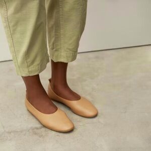 Everlane Italian Leather Day Glove Caramel Ballet Flats 10